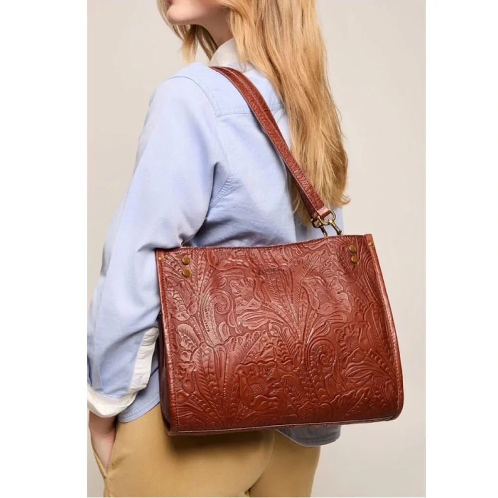 American Leather Co Lenox Triple Entry Satchel